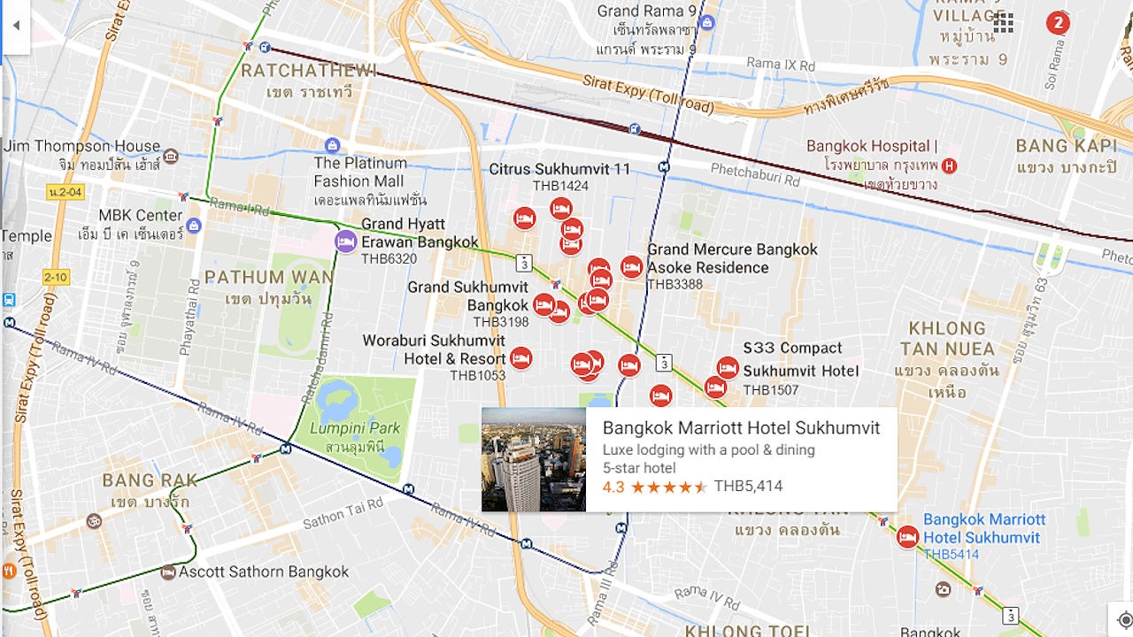 Bangkok Hotel Map